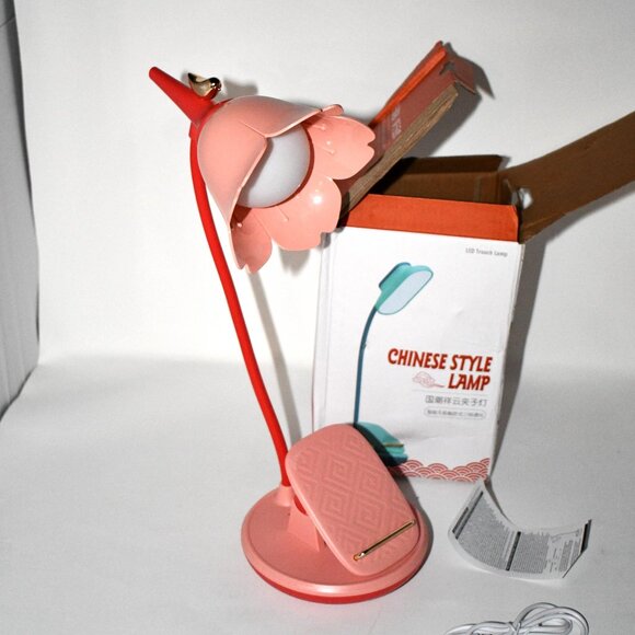 Pink Desk Lamp with Clamp – Rechargeable LED, Adjustable Gooseneck, Dimmable, NW - Picture 2 of 5